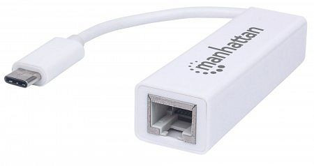 MANHATTAN USB Typ C auf Gigabit-Ethernet-Netzwerkadapter, USB 3.1 Gen 1 (5 Gbit/s) auf 10/100/1000 Mbit/s Gigabit Ethernet, 507585