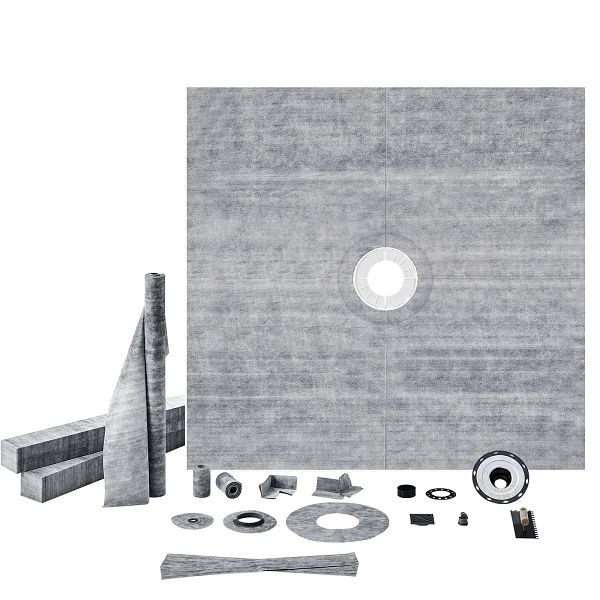 VEVOR Duschschwellen-Set, Duschwannen-Set, 183 x 183 cm, mit 5,1 cm Mittelflansch, ABS, wasserdicht, ABSLYTJHSABSAJTFCV0