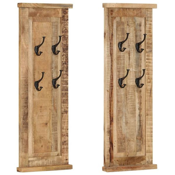 vidaXL Garderoben 2 Stück Massivholz Mango 38x100 cm, 337853