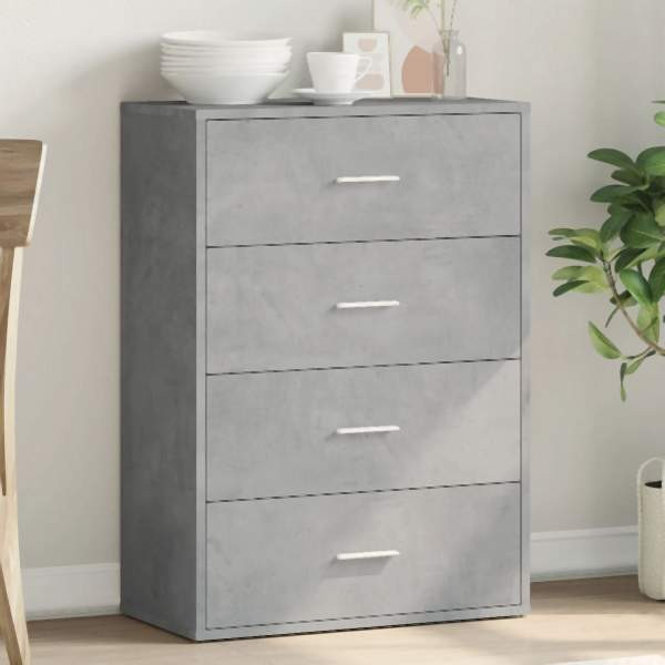 vidaXL Sideboard Betongrau 60x31x84 cm Holzwerkstoff, 840502