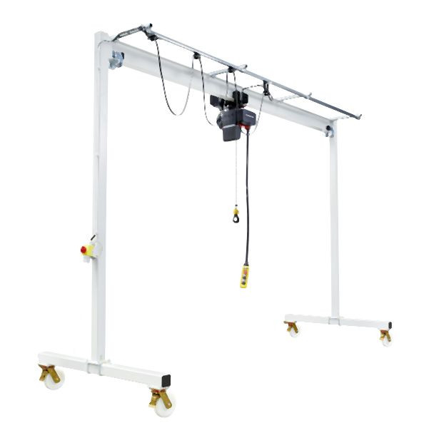 Vetter 250kg, 6,0m, Fahrbarer Portalkran PA + Elektrokettenzug mit Elektrofahrwerk, PA2,5-6,0-SiXX2F-EF