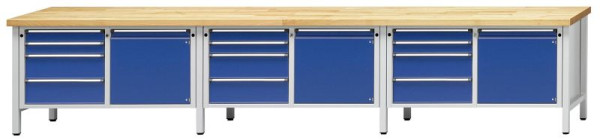ANKE Werkbänke Kastenwerkbank, Modell 131 V, 4050 x 700 x 850 mm, RAL 7035/5010, BMP 50 mm, 301.762