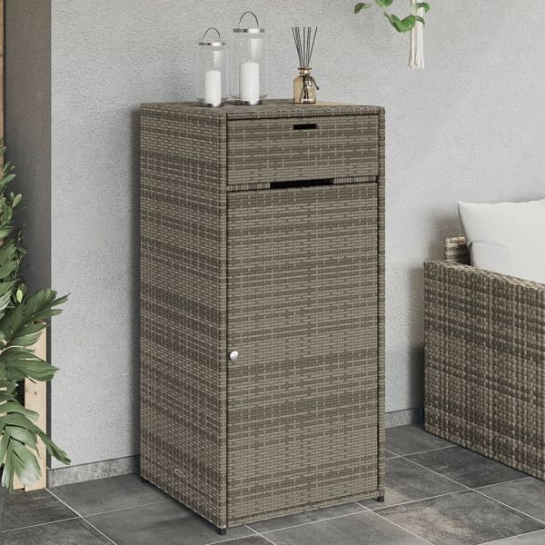 vidaXL Gartenschrank Grau 55x55x111 cm Poly Rattan, 365561