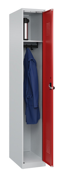 C+P Spind Evolo PLUS, 1 Abteil, 1850x300x500mm, 7035/3000, Verschluss Drehriegel, Ablageböden 1, 049000-10 S10003