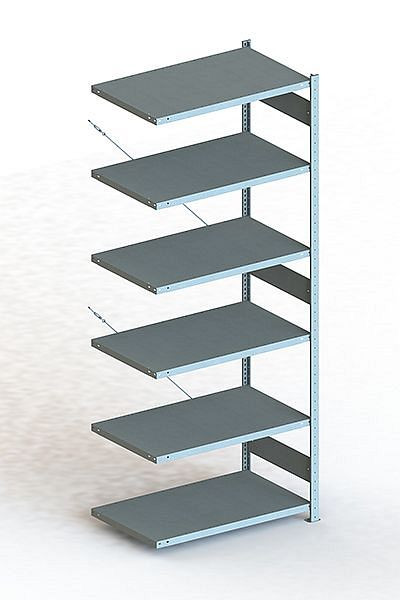 Meta S3 Steckregal CLIP 150 AR 2500x1000x600 mm, RAL 7035, Bodenanzahl: 6, 20097054