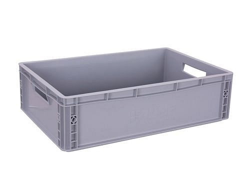 VARIOfit Eurokiste für Beistellwagen, Boden und Seiten geschlossen, offene Handgriffe, 600 x 400 x 220 mm, 272646
