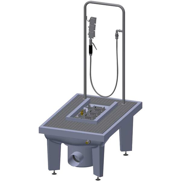 KWC Stiefelreinigungsanlage, Sirius, 600x450x900 mm, Schlammfang, Siphon, Boden-Einbaumontage, 2000101080