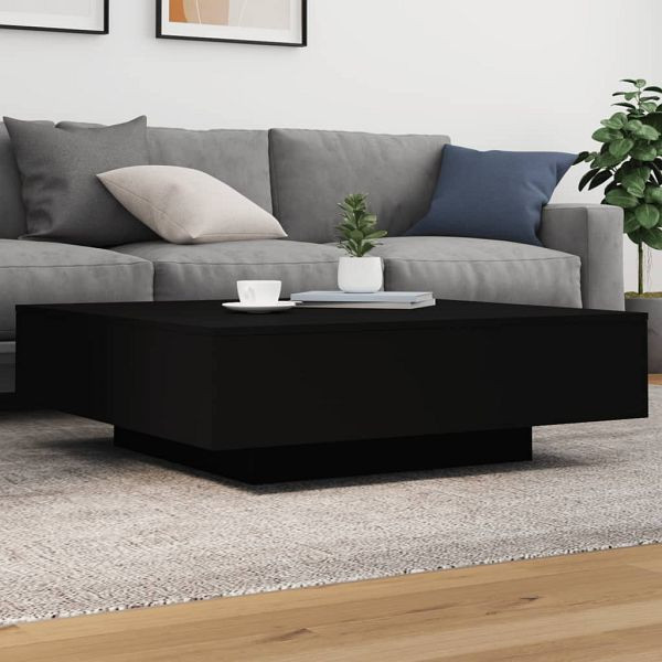 vidaXL Couchtisch mit LED-Leuchten Schwarz 100x100x31 cm, 836603