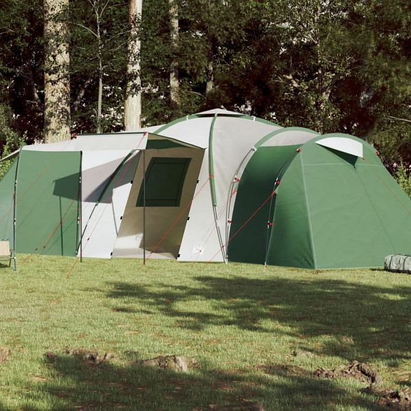 vidaXL Kuppel-Familienzelt 12 Personen Grün Wasserdicht, 94346
