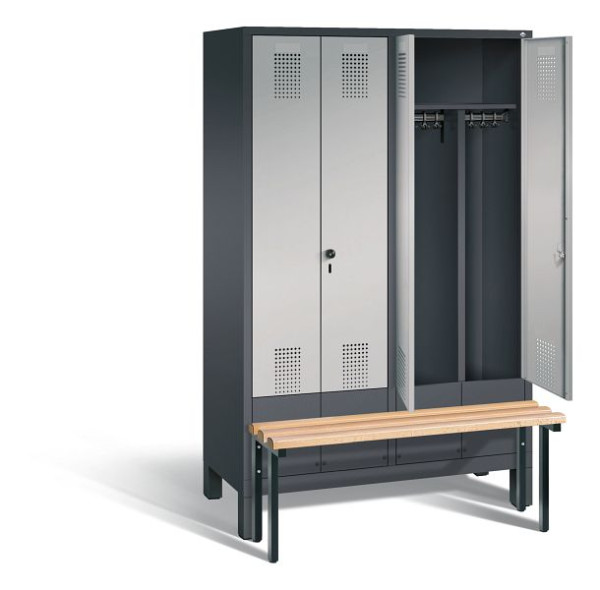 C+P Schwarz-Weiss-Spind Evolo, H1850xB1190xT815mm, Farbe: Schwarzgrau / Weißaluminium, 48032-40 S10016