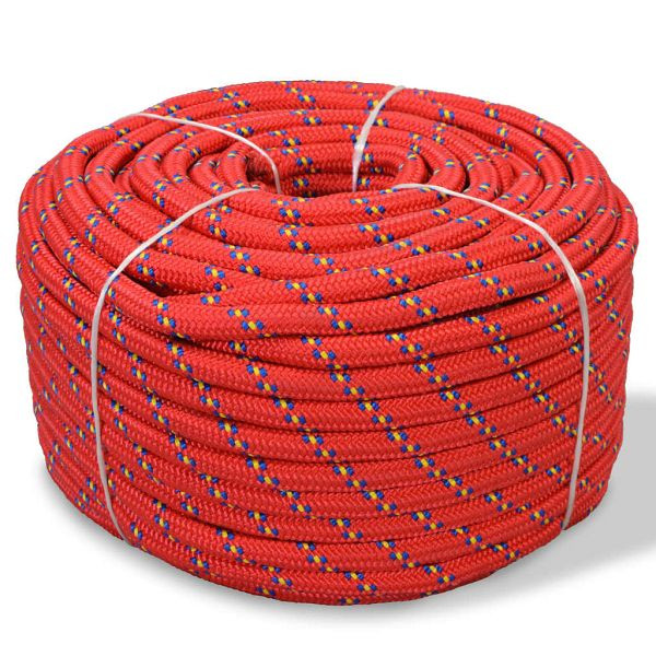 vidaXL Bootsseil Polypropylen 10 mm 50 m Rot, 91291
