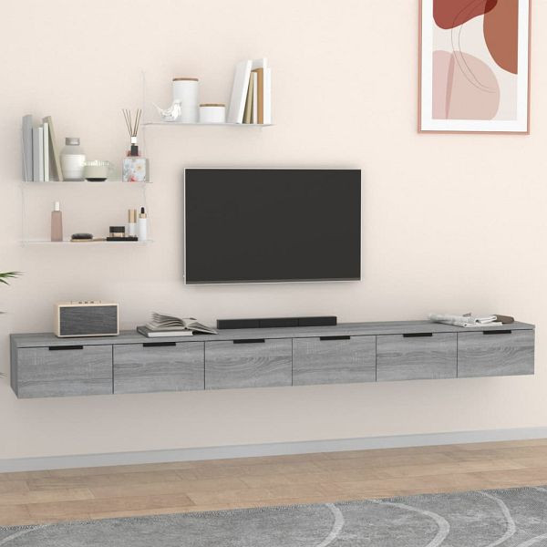vidaXL Wandschränke 2 Stück Grau Sonoma 102x30x20 cm Holzwerkstoff, 3115906