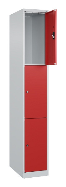 C+P Schließfachschrank Evolo PLUS, 3 Fächer, 1850x300x500mm, 7035/3000, 049000-103 S10003