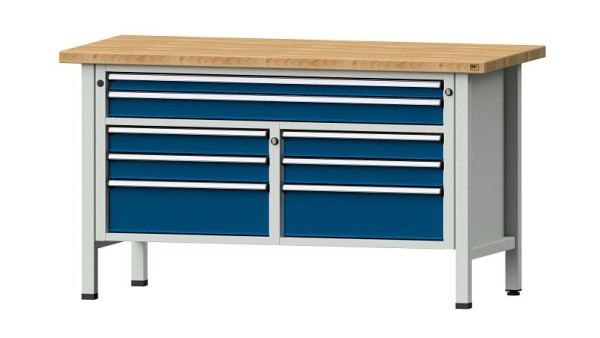 ANKE Werkbänke Kastenwerkbank, Modell 259 V, 1500 x 700 x 840 mm, RAL 7035/5010, BMP 40 mm, 304.144