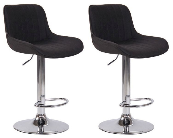 CLP Barhocker Lentini Stoff chrom, schwarz, VE: 2 Stück, 320569