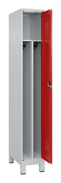 C+P Spind Evolo PLUS, mit Füßen, 1 Abteil, 1950x300x500mm, 7035/3020, Verschluss Zylinderschloss, 049010-10F S10032