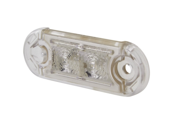 HELLA Positionsleuchte, DuraLED S, LED, 12/24V, Einbau, glasklar, LED-Lichtfarbe: weiß, 500mm, offene Kabelenden, vorne, glasklar, 2PF 959 855-251