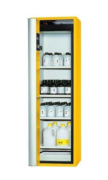 asecos Sicherheitsschrank S-PHOENIX Vol.2-90, S90.196.060.FDAC in sicherheitsgelb RAL 1004 mit 4x Fachboden (Stahlblech), 30235-002-30253