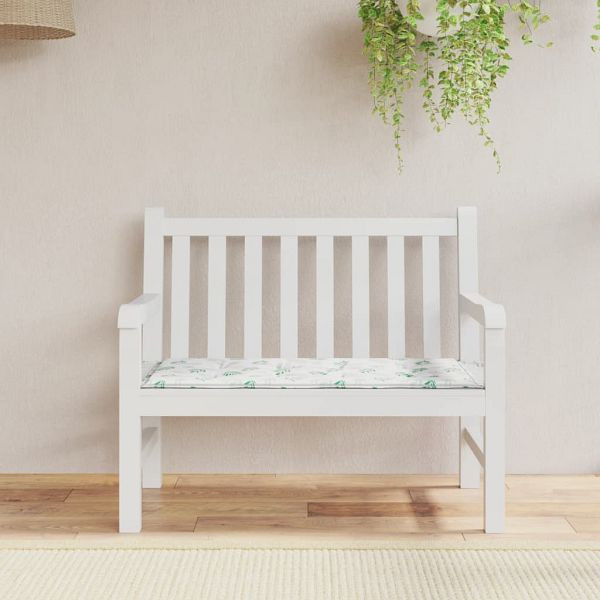 vidaXL Gartenbank-Auflage Blattmuster 120x50x3 cm Oxford-Gewebe, 361138