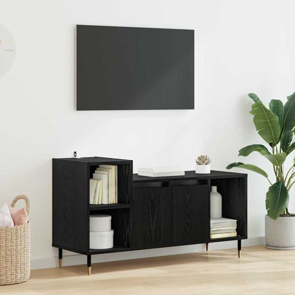 vidaXL TV-Schränk Schwarz Eichen-Optik 100 x 35 x 55 cm Holzwerkstoff, 882719
