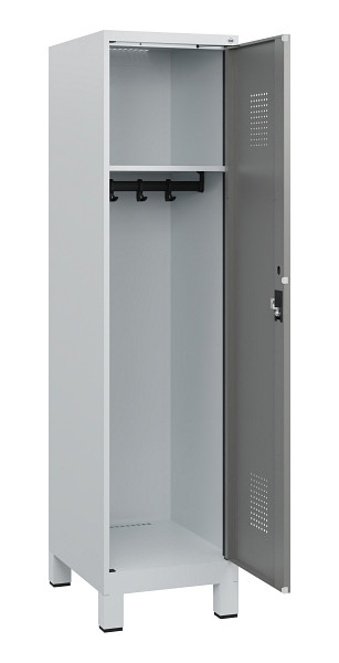 C+P Spind Evolo PLUS, Füße, 1 Abteil, 1630x400x500mm, 7035/0004, Zylinderschloss, 0490105-12 S10041