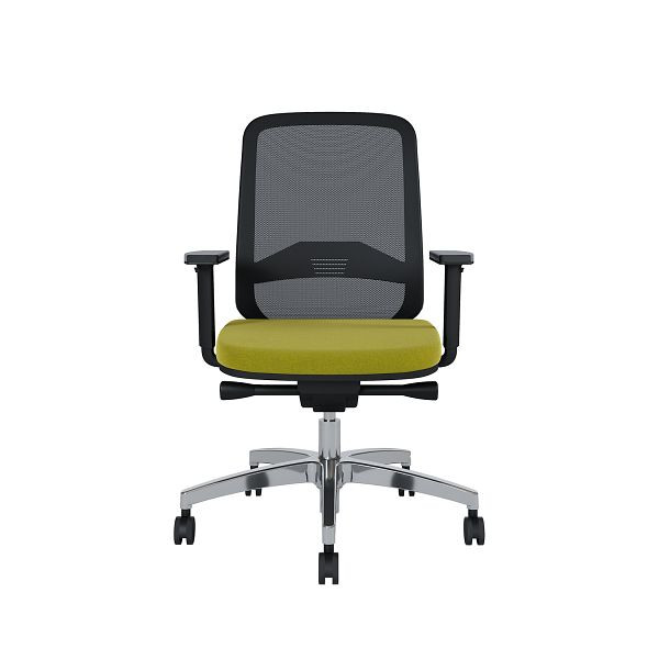 Bisley Bürodrehstuhl Bali, Rückenlehne aus Netzbezug, Mit Armlehnen Aluminiumfußkreuz, TN9702 lime, BALIALRT0015TN9702