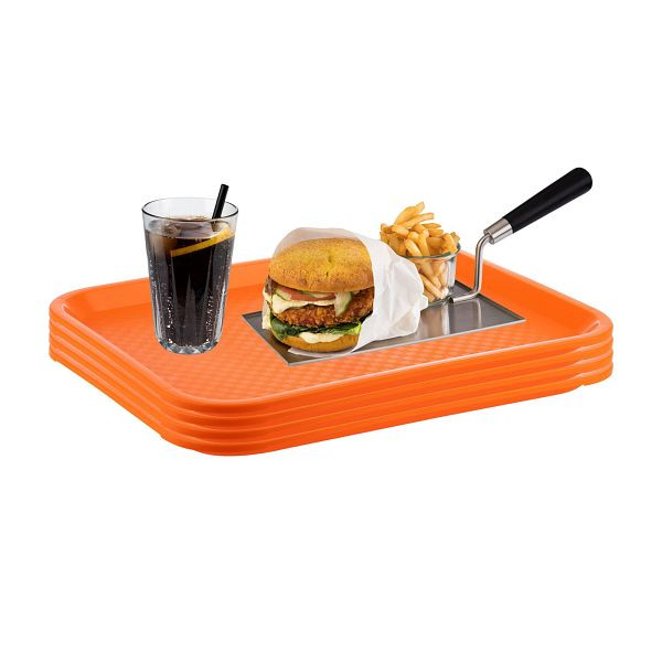 APS Fast Food Tablett, Serviertablett, 35 x 27 cm, orange, VE: 4er-Set, 67557
