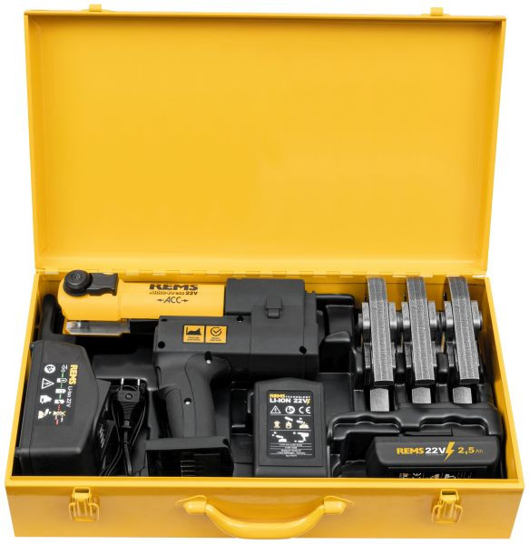 REMS Akku-Press 22V ACC Set V 15+22+28 + Akku 2,5 Ah, 576023 R220