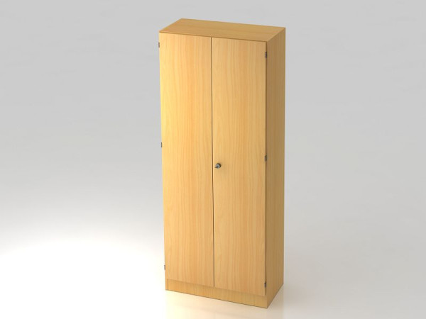 Hammerbacher Garderobenschrank 5OH, Sockelblende, Streifengriff Buche/Buche, 80x42x200,4 cm (BxTxH), V6200/6/6/SG