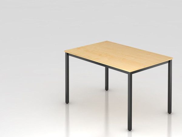 Hammerbacher Besprechungstisch 120x80cm Ahorn/Schwarz eckig, Rechteckform, VDQ12/3/D