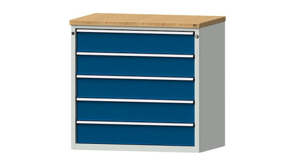 ANKE Werkbänke Schubladenschrank, Modell 3001 V, 1065 x 700 x 1020 mm, RAL 7035/5010, BMP 40 mm, 611.401