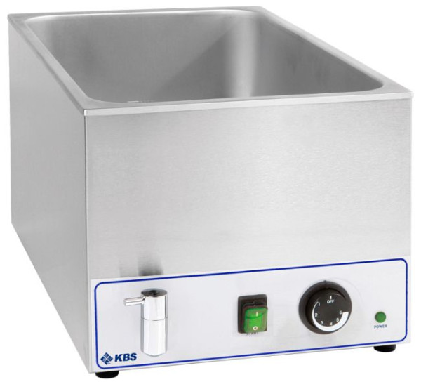 KBS Bainmarie BM205 elektro Tischgerät, 1,2kW für 1GN 1/1 h=200mm, mit Ablasshahn, 10941004