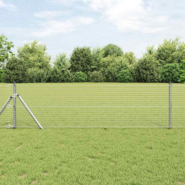 vidaXL Geschweißter Drahtzaun Silber 0,6 x 100 m Stahl, 42004992
