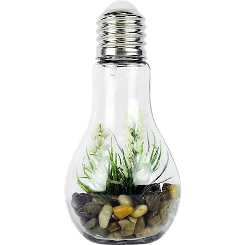 Technoline Glas Deko-Lampen mit Steinen und Pflanzen farblich sortiert im 12er-Set, 773752