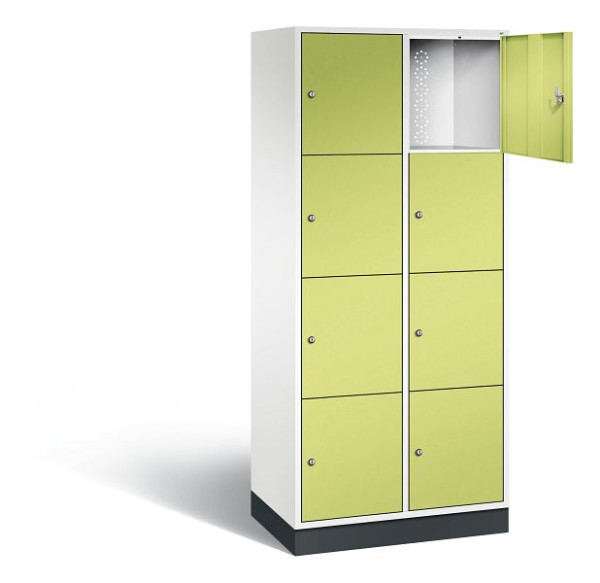 C+P XL-Schließfachschrank Intro, H1950xB820xT490mm, Farbe: Verkehrsweiß / Viridingrün, 8470-202 S10224
