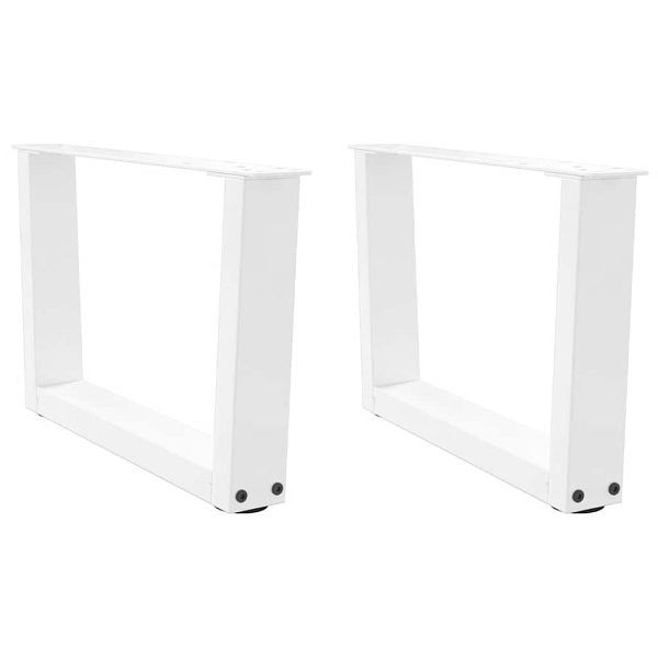 vidaXL Esstisch Beine V-Form 2 Stück Weiß 60x(30-31,3) cm Stahl, 4012613
