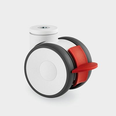 TENTE-ROLLEN Lenkrolle mit Feststeller, Rad-Ø 125 mm, Tragfähigkeit 110 kg, Bauhöhe 143 mm, A 92 Shore, 5947UAP125P30-11 RAL9002