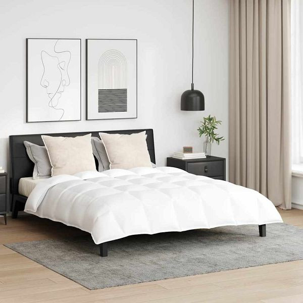 vidaXL Bettdecke Other mit Kissen 3-teilig Weiß 200 x 220 cm Daunen, 3377142