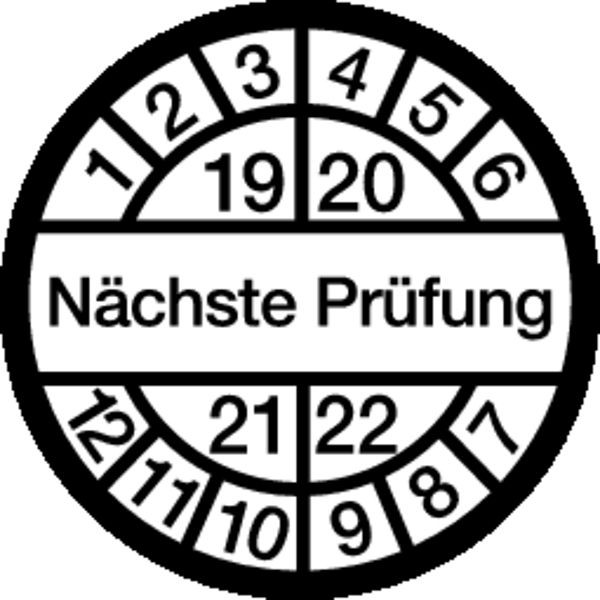 Schilder Klar Prüfplakette Nächste Prüfung ab 23 weiß/schwarz, 16 mm Dokumentenfolie selbstklebend, VE: 40 Stück, 41/03.23
