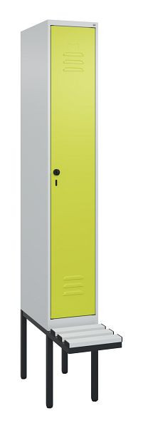 C+P Umkleidespind Classic PLUS, 2120x300x815mm, 7035/0024, Drehriegel, 3 Doppel-Haken, 0800407-10 S10040