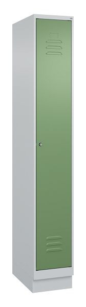 C+P Umkleidespind Classic PLUS, Sockel, 1950x300x500mm, 7035/6011, Zylinderschloss, 080020-10 S10021