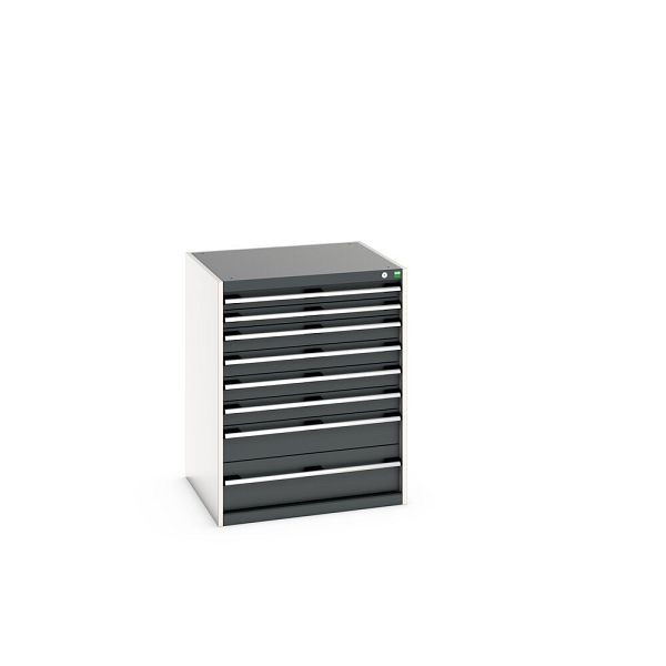 bott cubio Schubladenschrank bestückt, mit 8 Schwerlastschubladen, BxTxH: 800x750x1000mm, RAL 7035/7016, Anthrazitgrau, 40028030.19V