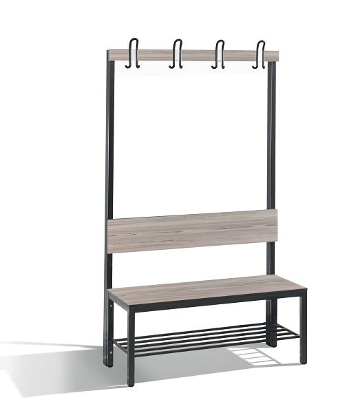 C+P Garderobenbank mit Rückenlehne, Basic Plus, H1650xB1000xT407mm, 8060-110 S10003