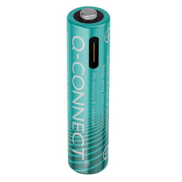 Q-Connect Akku-Batterien Rechargeable - Micro/AAA/HR03, 1,2 V, 4 Stück, KF14130