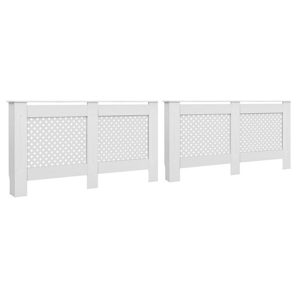 vidaXL Heizkörperverkleidungen 2 Stück Weiß 152 x 19 x 81,5 cm MDF, 3051378
