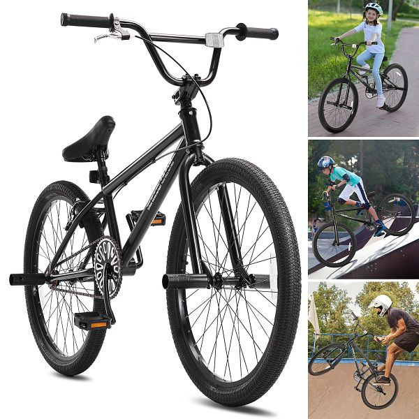 VEVOR BMX Bike Fahrrad 61cm Rad Freestyle Hi-Ten-Stahl Rahmen, 120kg, BMXZXC24YCTGC45HVV0