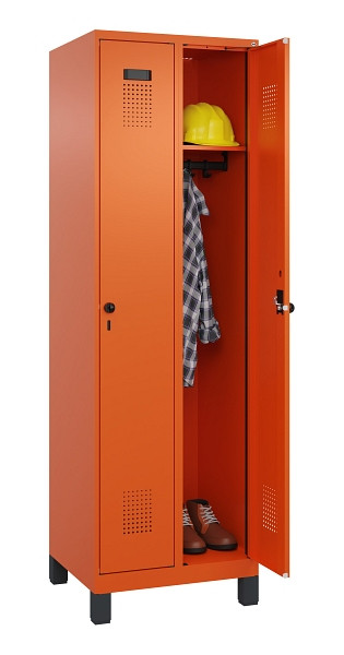 C+P Spind Evolo PLUS, mit Füßen, 2 Abteile, 1950x600x500mm, 2004/2004, Verschluss Drehriegel, Ablageböden 2, 049010-20 S10023