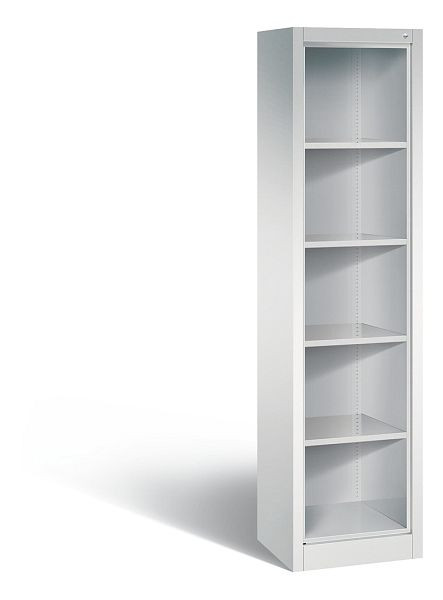 C+P Stahlregal mit Rückwand Acurado, H1950xB502xT400mm, Farbe: Lichtgrau, 5 OH, 9134-000 S10000