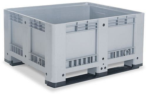 DENIOS Palettenbox SB 10-K aus Kunststoff, mit 2 Kufen, 430 Liter Volumen, 217099