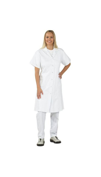 Planam Damen Berufsmantel Baumwolle 1/4-Arm, reinweiß, Größe 46, 1687046